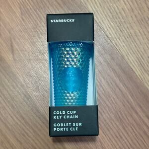 Starbucks Winter Keychain Glacier Blue Ombre Cold Cup Studded Gradient NEW